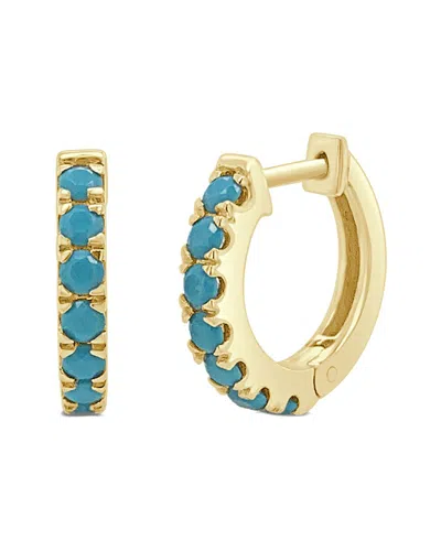 Sabrina Designs 14k Turquoise Huggie Earrings In Yellow