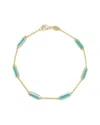 Sabrina Designs 14k Turquoise Station Bar Bracelet In Gold
