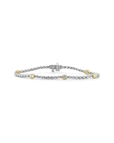 Sabrina Designs 14k Two-tone 2.94 Ct. Tw. Diamond Stackable Bracelet In Metallic