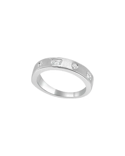 Sabrina Designs 14k Wg Diamond Mixed Shape Gypsy Set Band In Metallic
