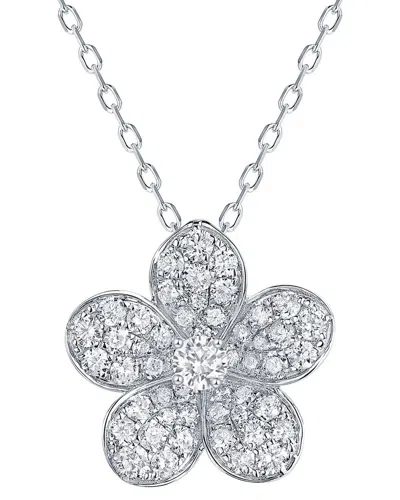 Sabrina Designs 14k 0.83 Ct. Tw. Diamond Flower Necklace In Metallic