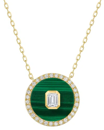 Sabrina Designs 14k Yg Diamond Medallion Necklace In Malachite In Gold