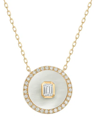 Sabrina Designs 14k Yg Diamond Medallion Necklace In Mop In Gold