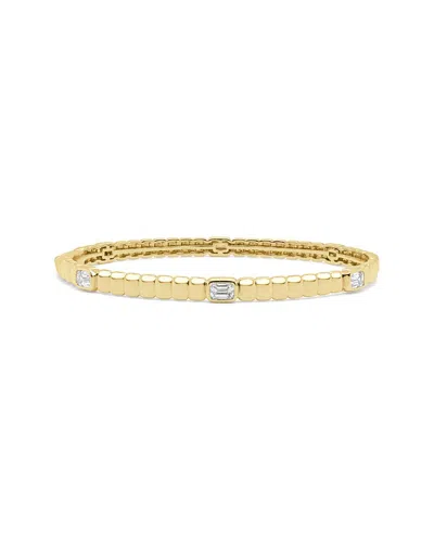 Sabrina Designs 14k Yg Emerald-cut Diamond Bangle In Gold