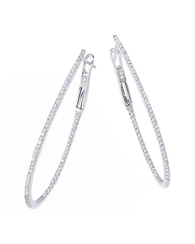 Sabrina Designs 18k 0.14 Ct. Tw. Diamond Inside Out Hoops In Metallic