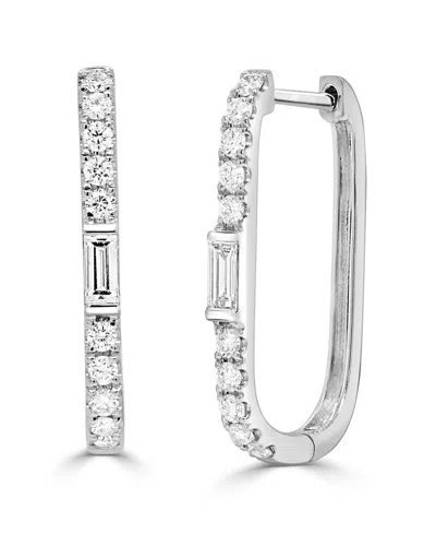 SABRINA DESIGNS SABRINA DESIGNS 18K 0.43 CT. TW. DIAMOND RECTANGULAR HOOP EARRINGS