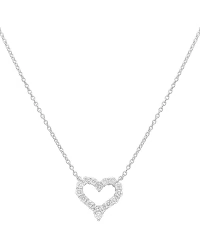 Sabrina Designs 18k 0.50 Ct. Tw. Diamond Open Heart Necklace In Metallic
