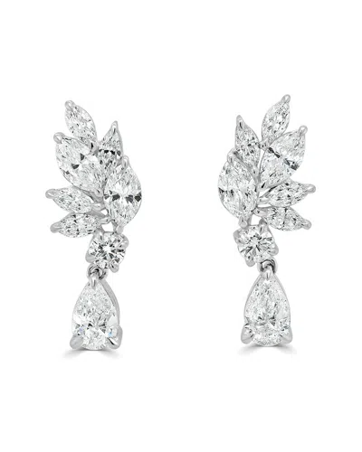 Sabrina Designs 18k 3.62 Ct. Tw. Cluster Earrings In Metallic