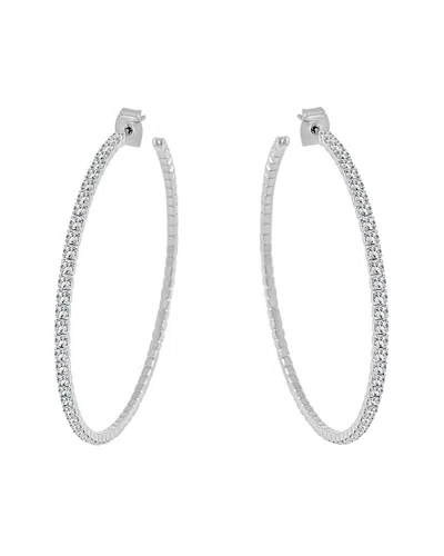 Sabrina Designs 2.5 Crystal Hoop Earrings In Silver