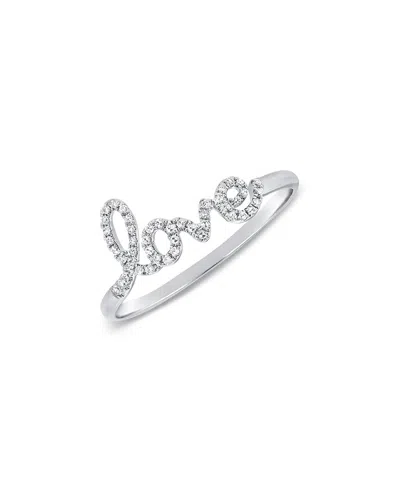 Sabrina Designs 14k 0.1 Ct. Tw. Diamond Love Ring In Silver