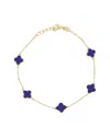 Sabrina Designs 14k Lapis Clover Bracelet In Gold