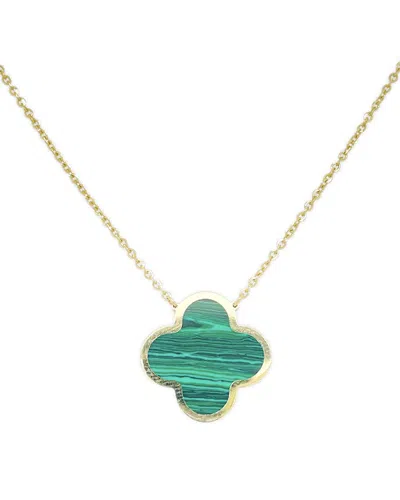 Sabrina Designs 14k Malachite Clover Necklace