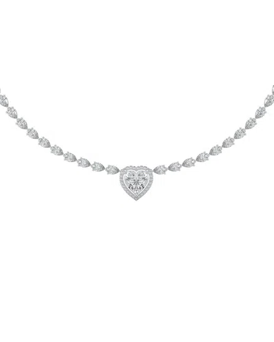 Sabrina Designs Lab Grown Diamonds 14k 11.89 Ct. Tw. Lab-grown Diamond Tennis Necklace In Silver
