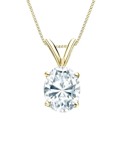 Sabrina Designs Lab Grown Diamonds 14k Gold Lab Grown Diamond Oval Classic Solitaire Pendant 5.00ct In Black