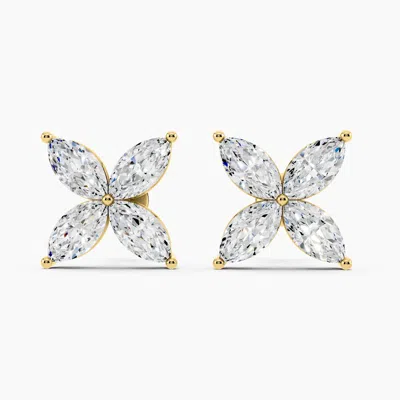Sabrina Designs Lab Grown Diamonds 14k Gold Floral Lab Grown Diamond Fashion Stud Earrings 1.68 Cttw