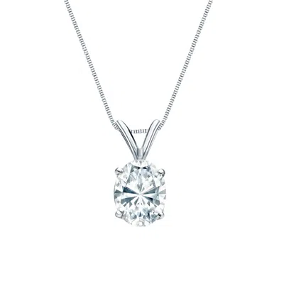 Sabrina Designs Lab Grown Diamonds 14k Gold Lab Grown Diamond Oval Classic Solitaire Pendant 2.50ct In Metallic