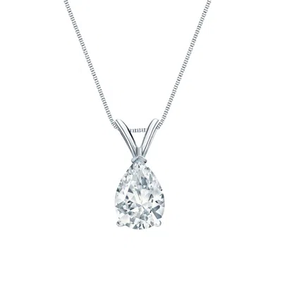 Sabrina Designs Lab Grown Diamonds 14k Gold Lab Grown Diamond Pear Solitaire V Prong Pendant 5.00ct In Metallic