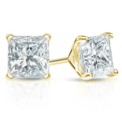 Sabrina Designs Lab Grown Diamonds 14k Gold Lab Grown Diamond Princess 4-prong Martini Stud Earrings 8.00 Cttw In Silver
