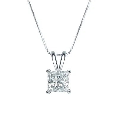 Sabrina Designs Lab Grown Diamonds 14k Gold Lab Grown Diamond Princess Classic Solitaire Pendant 4.00ct In Metallic
