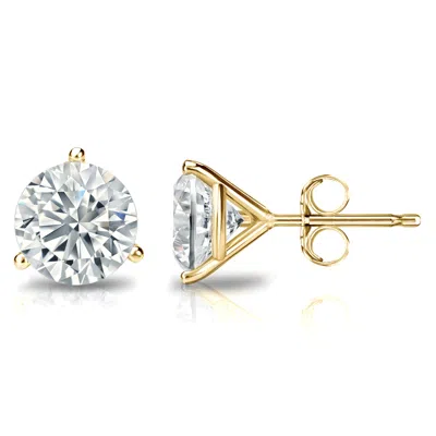 Sabrina Designs Lab Grown Diamonds 14k Gold Lab Grown Diamond Round 3-prong Martini Stud Earrings 3.00 Cttw In Burgundy