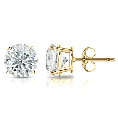 Sabrina Designs Lab Grown Diamonds 14k Gold Lab Grown Diamond Round 4-prong Basket Stud Earrings 8.00 Cttw In Brown
