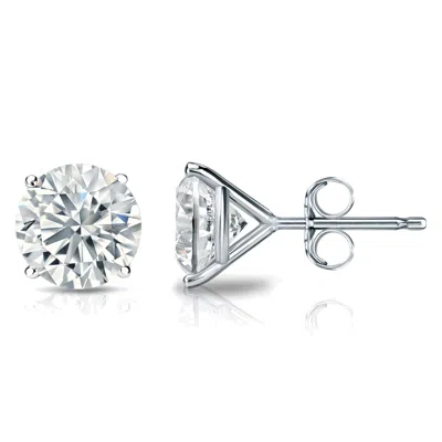 Sabrina Designs Lab Grown Diamonds 14k Gold Lab Grown Diamond Round 4-prong Martini Stud Earrings 4.00 Cttw In Silver