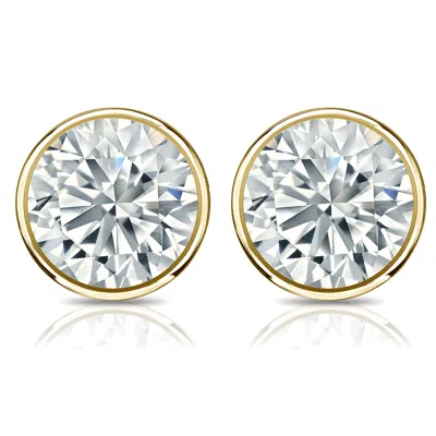 Sabrina Designs Lab Grown Diamonds 14k Gold Lab Grown Diamond Round Bezel Stud Earrings 8.00 Cttw In White