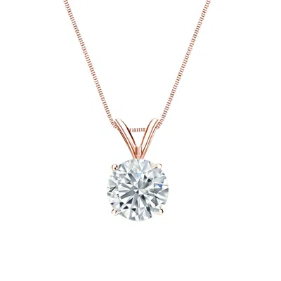 Sabrina Designs Lab Grown Diamonds 14k Gold Lab Grown Diamond Round Classic Solitaire Pendant 2.50ct In Silver