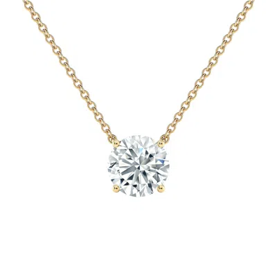 Sabrina Designs Lab Grown Diamonds 14k Gold Lab Grown Diamond Round Floating Solitaire Pendant 3.00ct