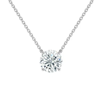 Sabrina Designs Lab Grown Diamonds 14k Gold Lab Grown Diamond Round Floating Solitaire Pendant 5.00ct In Metallic