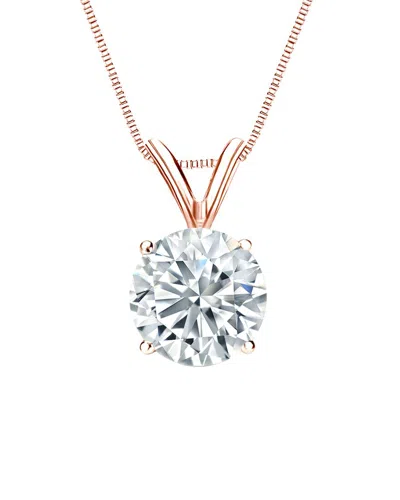 Sabrina Designs Lab Grown Diamonds 14k Rose Gold 2.00 Ct. Tw. Lab-grown Diamond Solitaire Necklace In Silver