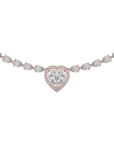 Sabrina Designs Lab Grown Diamonds 14k Rose Gold 11.89 Ct. Tw. Lab-grown Diamond Tennis Necklace In Silver