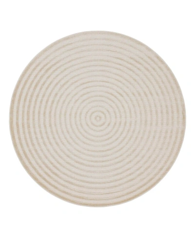 Sabrina Soto Outdoor Sso001 4'1" X 4'1" Round Area Rug In Beige