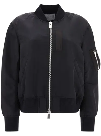 Sacai Zip-up Nylon Bomber Jacket