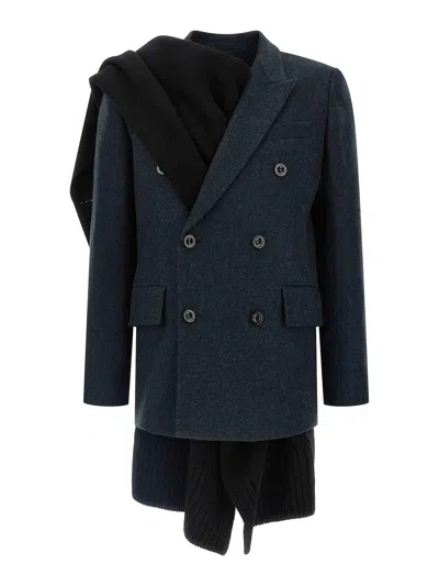 Sacai 2-in-1 Coat In Blue