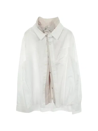 Pre-owned Sacai 2010s Layered Poplin Shirt In White