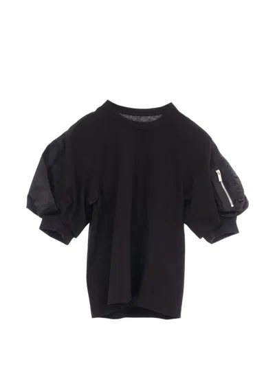 Pre-owned Sacai 2010s Zip-pocket T-shirt In Black