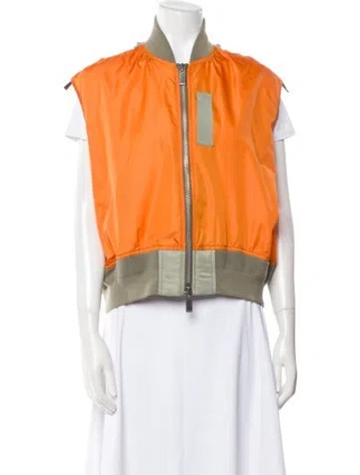 Pre-owned Sacai 2024 Striped Vest In Orange