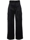 Sacai Belted Wide-leg Cargo Trousers In Blue