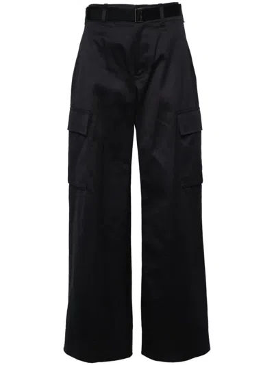 SACAI COTTON CHINO PANTS,24.07078 201 NAVY