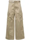 Sacai High-rise Cotton Gabardine Straight Pants In Brown