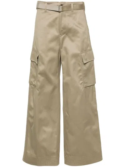 SACAI COTTON CHINO PANTS,24.07078 651 BEIGE