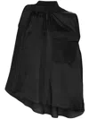Sacai Asymmetric Satin Top In Black  