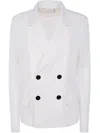 Sacai Double-breasted Jacket In White