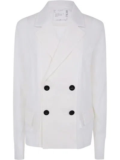 SACAI SUITING X KNIT JACKET,25.07639 151 OFF WHITE