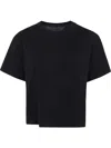 Sacai Mixed Cotton Knitted T-shirt In Black  