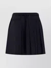 SACAI A-LINE PINSTRIPE PLEATED SHORTS WITH REMOVABLE BELT