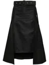 Sacai A-line Skirt In Black