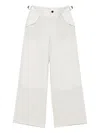 Sacai Adjustable-waist Flap-pocket Trousers In White