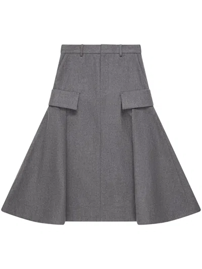 Sacai A-line Cargo Skirt In Gray